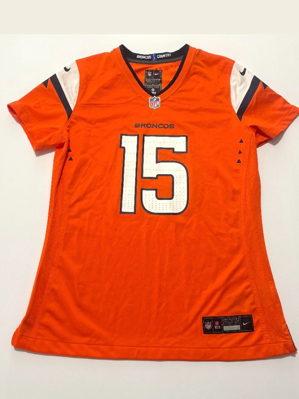 NWOT Nike Women's Nik Bonitto Orange Denver Broncos Team Game Jersey #15 Size L
